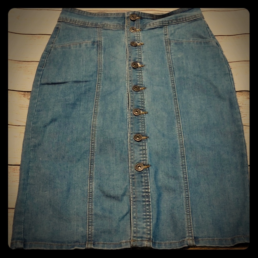 Spoon Jeans Denim Midi Skirt